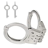 vulcanforce Professional Grade Steel Hinged Handcuffs – Double Locking Tactical Handcuff with 2...