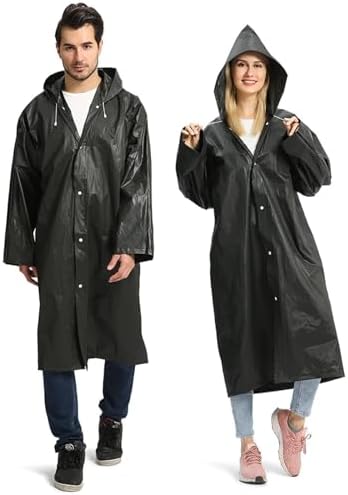 Opret Portable EVA Rain Ponchos with Hoods 2 Pack for Adults