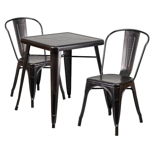 Indoor-Outdoor Metal Table Set for Cafes