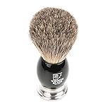 Luxury Shaving Brush for Men by VIKINGS BLADE, Ultra Heavy Acrylic & 316L Steel Handle, Super Strong Knot Backbone, Minimal Shedding, Fast Lather, Extremely Smooth & Plush on Skin (Dark Stallion) - Image 3