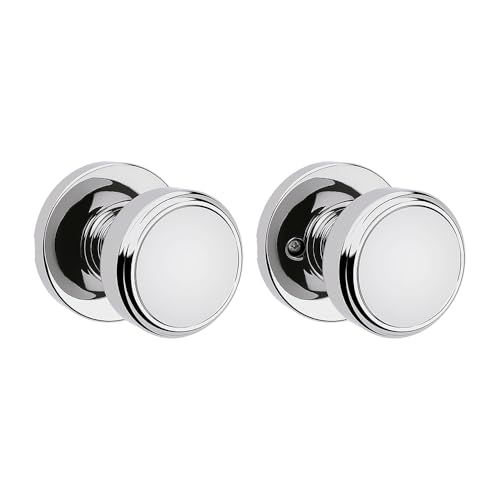 Image of Kwikset Maven Interior Passage Door Knob, Handle for Closet and Hallway Doors, Round Non-Locking Doorknob in Polished Chrome, with Microban Protection