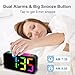 Topski Loud Alarm Clocks for Bedrooms Heavy Sleepers, Plug-in Digital Bedside Clock with Night Light, Large Display, Dual Alarm, Snooze, Dimmable for Kids Teens Boys Girls