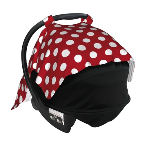 Couverture douce pois rouges allaitement housse cosy bébé - 7