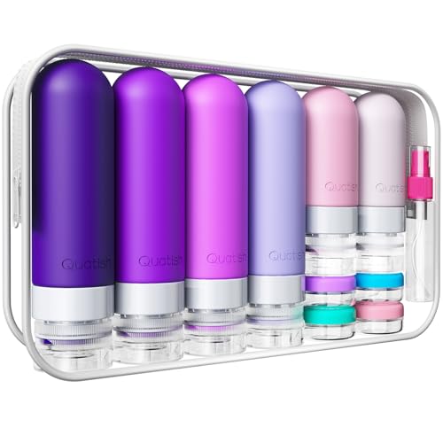 Quatish 20 Pack Travel Bottles for Toiletries, Original Patented, TSA