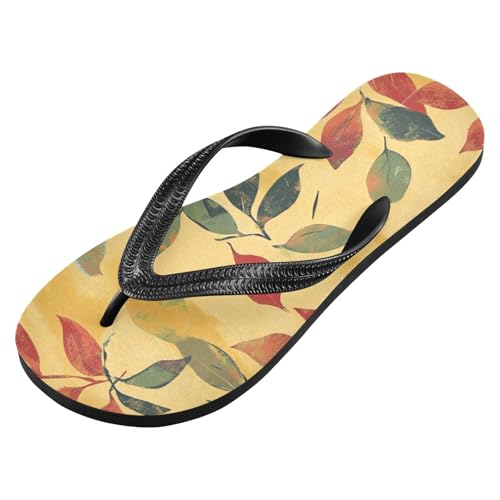 Autumn Leaves Thankgiving Beach Summer Casual Flip Flop Sandals Non-Slip Quick Dry for Women Men 214B8192