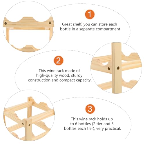 Soporte para botellas de vino de madera 3 niveles miniatura 4