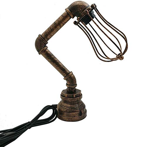 Lampe de bureau industrielle vintage en cuivre brossé pour chevet