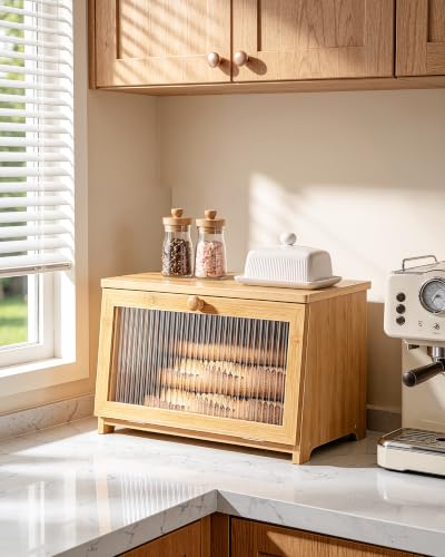 Kitsure-Wooden-Bread-Box-for-Kitchen-Countertop-1-Tier-Bamboo-Large-Capacity-Kitchen-Countertop-Organizer-Stylish-Bread-Storage-with-Window-Multi-functional-Container