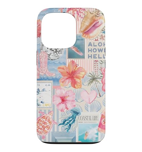 Beachy Blue Coquette Coastal Collage Preppy Cute Aesthetic Case for iPhone 13 Pro