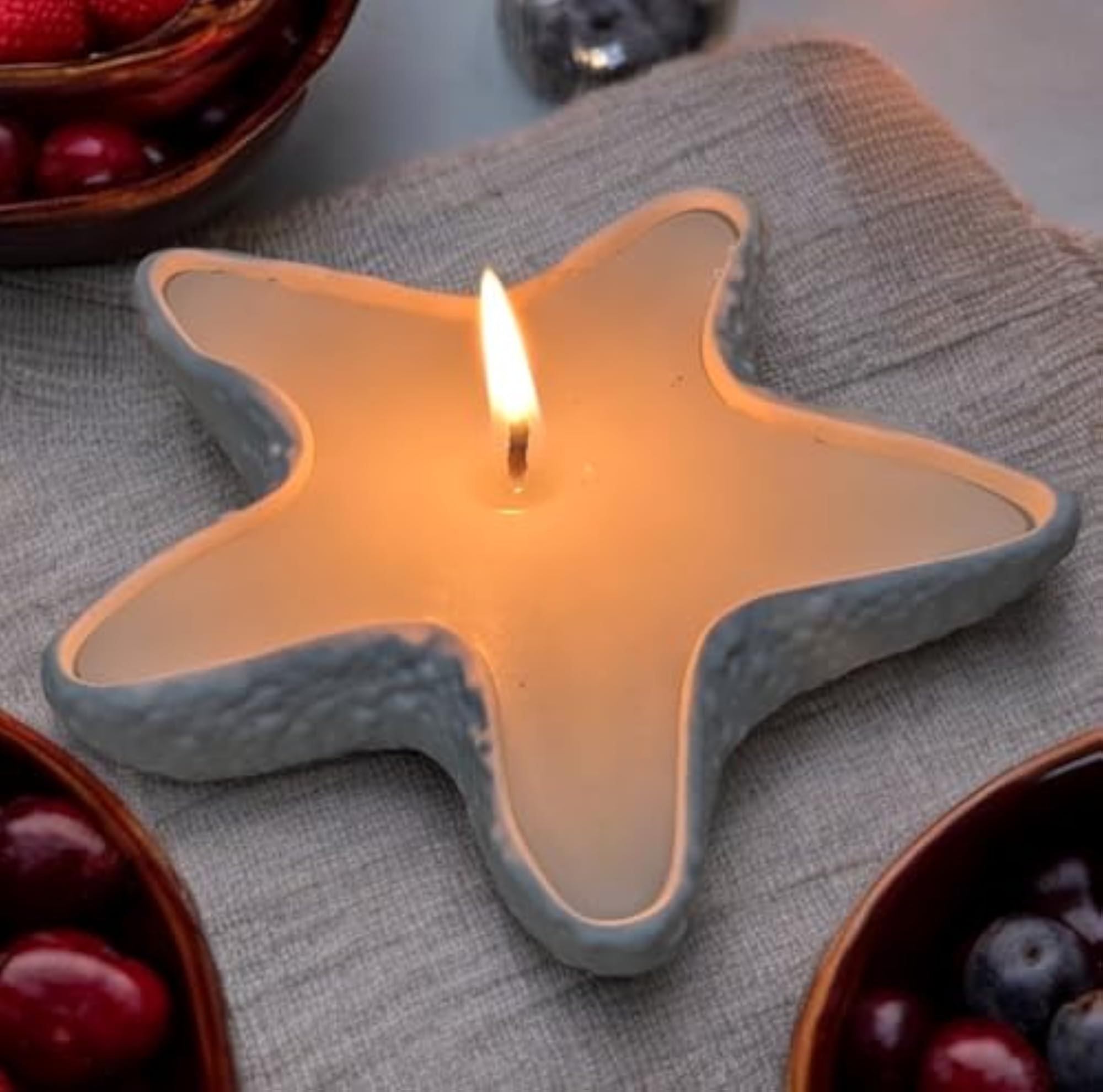 Starfish Shaped Handmade Seashell Candle, Classy Home Decor