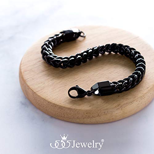 Pulsera de cadena cuadrada Franco de acero inoxidable 6mm para hombre miniatura 3