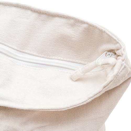 Image of Gray Canvas Zippered Tote Bag - 22 Inches, Heavy-duty, Reusable, Washable, Foldable, and Multi-purpose 100% Cotton Canvas Tote Bag - Perfect for Beach, Library or Shopping (Gray)