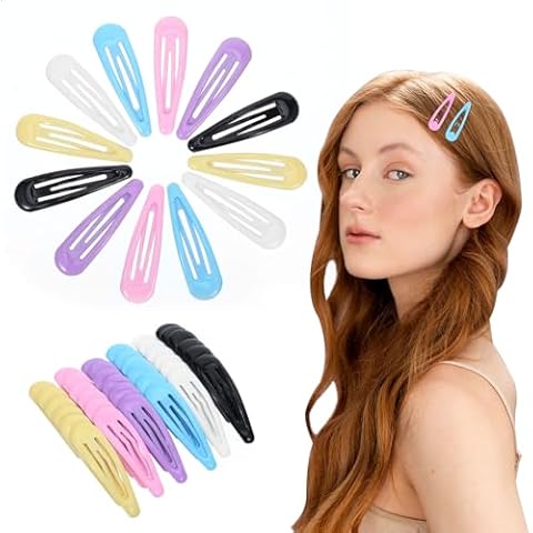Nogeqi 36pcs Multi-Colour Snap Hair Clips Cover