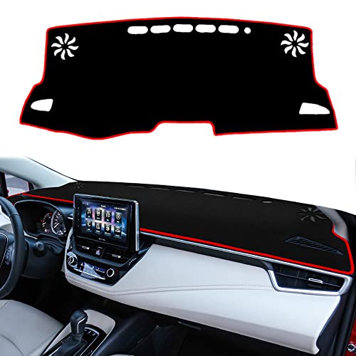 Rifoda Dash Board Cover Fit for 2019 2020 2021 2022 Toyota Corolla Dashboard Cover Mat Non-Slip Pad Carpet Sunshield Protector Sunshade Cover pad(Red Edge)