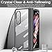 Eabhulie for Samsung Galaxy Z Fold3 Case, Hinge Protection Plating Clear PC Case Built-in Screen Protector Full Coverage Cover for Samsung Galaxy Z Fold 3 5G Black