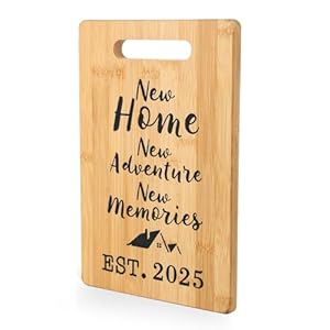 Bamboe snijplank voor nieuw huis, praktisch en licht, perfect voor keuken (30,5 x 20 cm) Housewarmingsgeschenk woning, Richtfest cadeau