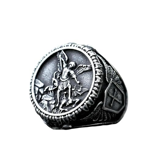 New Men's Rings God Knight Dragon Slayer Saint George Ring Religion Jewelry Gifts Vintage
