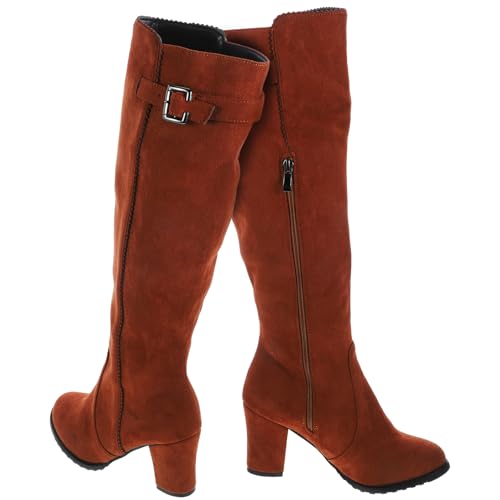 Bottes hautes pour femme talons hauts bottes montantes d'automne hiver chaussures chaudes 39