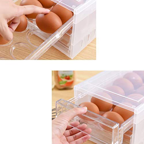 Caja de almacenamiento de huevos con doble capa para evitar roturas en el refrigerador 3