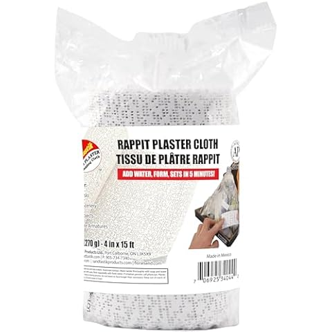 Sandtastik Rappit Plaster Cloth, 4in x 15ft - Professional-Grade | Use for Belly Casts, Science Volcano, Masks, Casting, Arts and Crafts, DIY Projects Cover