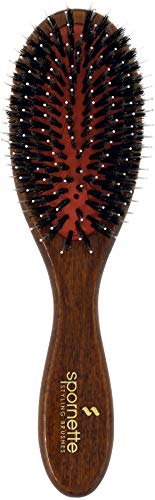 SPORNETTE Classic German Cushion Porcupine Boar & Nylon Bristle Oval Hair Brush #25