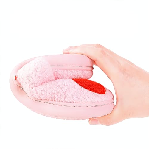 Image of LNERIP Slippers Winter Womens Mens Fluffy Plush Slippers Animals Cute Cartoon House Slippers Cuddly Warm Shoes Indoor Outdoor Girls Women