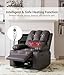 GarveeHome Oversized Recliner Chairs with Massage and Heat, Leather Recliner Chair for Adults, Manual Recliner with Cup Holder for Living Room, Bedroom and Nursery, Brown