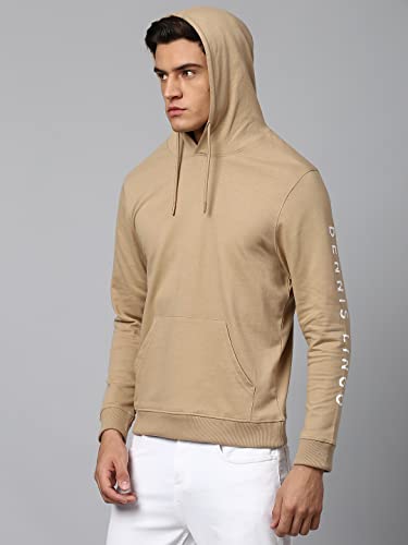 Image of Dennis Lingo Men's Cotton Blend Full Sleeves Graphic Hooded Sweatshirt - Regular-Fit and Lightweight, Casual Winterwear for Men