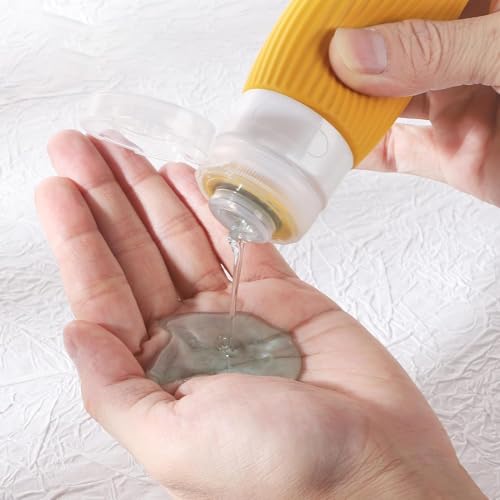 salezon||™ Travel Bottles Kit for Toiletries Organizer BPA Free 90ml Silicone Size Containers Portable Split Bottle Accessories for Conditioner Shampoo Lotion - 4 Pack(Multi Colour) 3 41JonBUWE5L