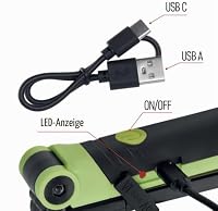 EMOS LED Akku-Arbeitsleuchte 360° drehbar, 6 Lichtmodi, COB wiederaufladbare Inspektionsleuchte, wasserdichte Werkstattlampe mit 2000mAh Akku inkl. USB-C Ladekabel, Leuchtdauer 13h, Helligkeit 750lm – Ansicht 3
