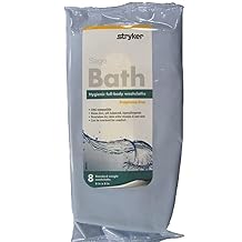 Sage Bath Washcloths - Fragrance Free - Rinse Free Bathing Wipes Ultra Soft and Hypoallergenic - 8 cloths per package 88