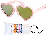 Kd3141 BABY Infant Toddlers Age 0-36 months Heart Sunglasses unisex (Pink-gold mirror, uv400)