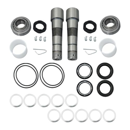 UIZOEL 2 Sets King Pin Repair Kit with Bearing for Volvo Trucks VN VNL D13 2009-2021, Heavy Duty Steering Kingpin Set D1 60mm D2 40mm Replaces 85108338