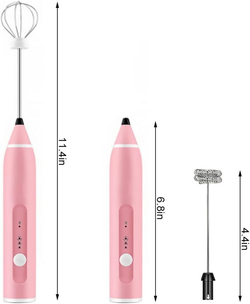 Electric Milk Frother USB Rechargeable Egg Beater 3 Speed Foam Maker Handhel (D (D