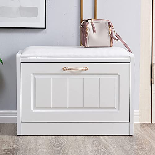 Banc pour la maison moderne avec assise cuir et rangement discret