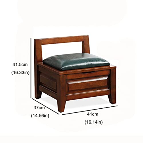 Banc à chaussures en cuir pour corridor d'angle et salon rétro