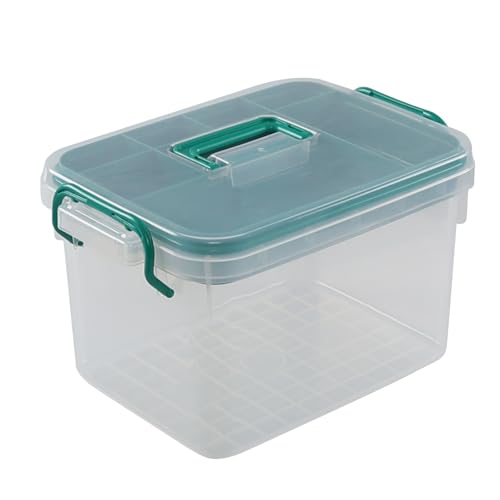 Lesbin Clear First Aid Box Organizer with Compartments, Plastic Family Medical Supplies Storage Box