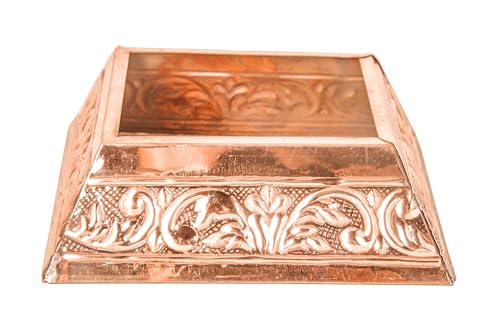 Image of Shiv Shakti Arts Pure Copper Hawan Kund Agnihotra Set with Both Side Handle and Stand (4 Pc Set, 19 x 19 cm)