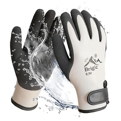 Brigic Waterproof Weatherproof Winter Work Gloves, Gray, Ideal for Gardening & Outdoor Tasks, Large