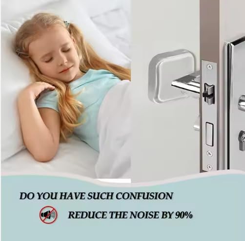 Image of Ducki 6-PC Square Door Bumper Stopper Wall Protector Self Adhesive Handle Knob Shield Bumper Guard,Prevents,Damage,Cabinet,Handle,Bed