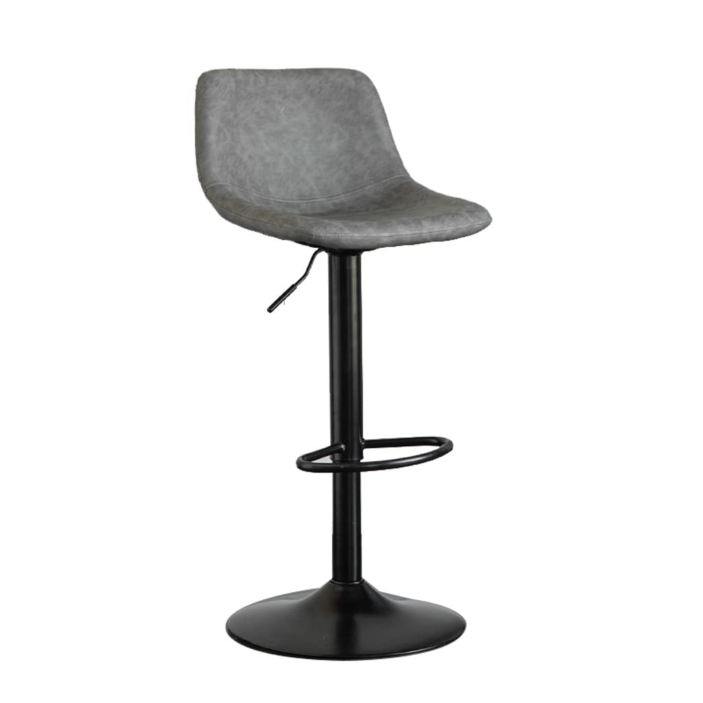 Nff Bar Stool, Rotatable And Liftable Modern Bar Chair, Leather Upholstered Seat, Kitchen High Stool With Footrest And Backrest, Bearing 150kg (Color : B) — image 1