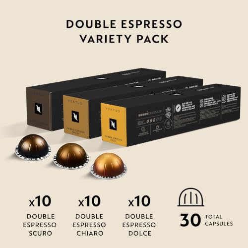 Image of Nespresso Capsules Vertuo, Double Espresso Variety Pack, 30-Count Coffee Pods (Pack of 1), Brews 2.7oz
