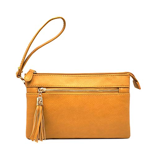 Image of Solene Women's Lightweight Multi Compartment Wristlet Clutch Wallet Crossbody Bag