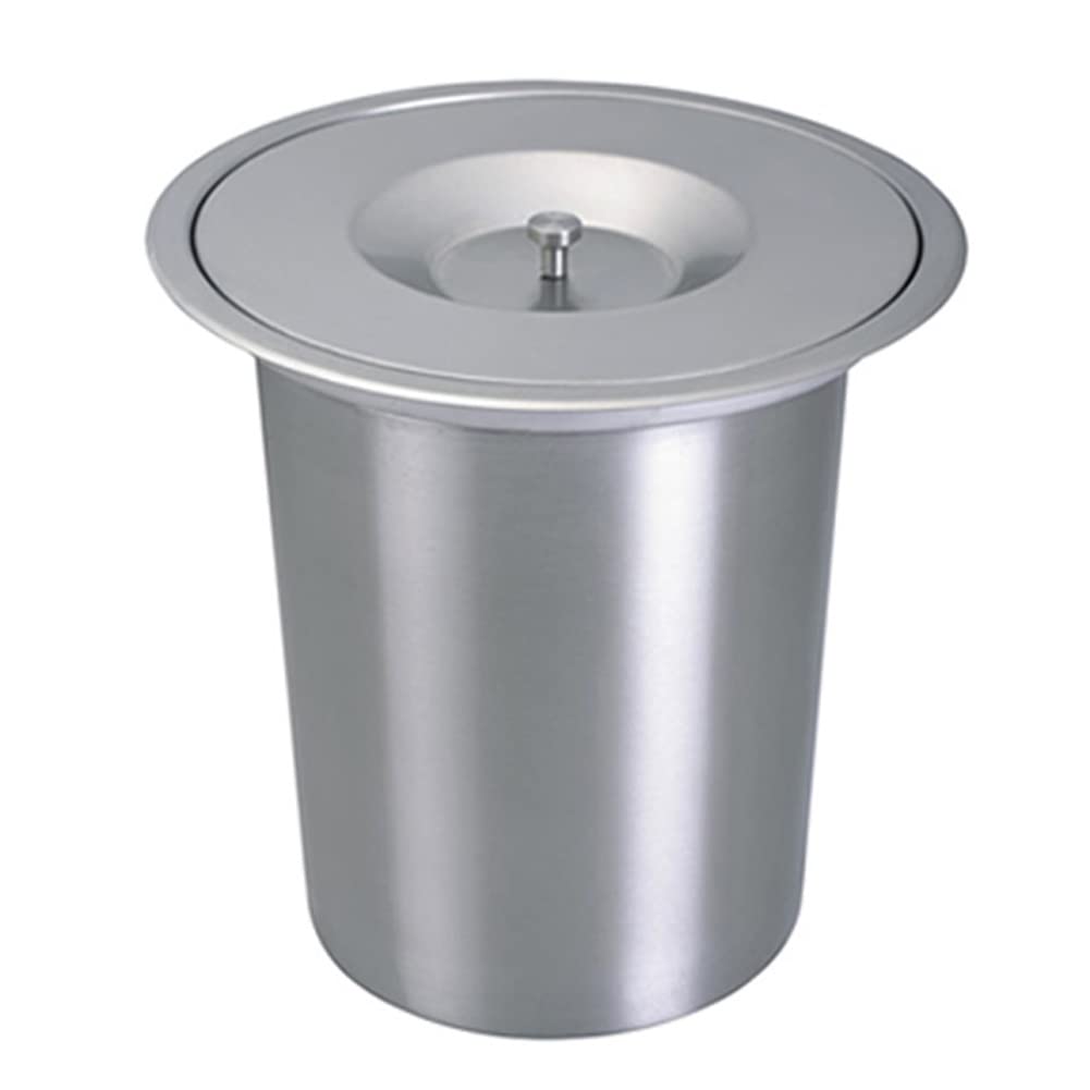 GLJTUO Built-In Countertop Trash Can With Lid - Stainless Steel Trash Can For Kitchen Cabinets - Embedded Trash Bin Trash,304 Stainless Steel,201 Stainless Steel