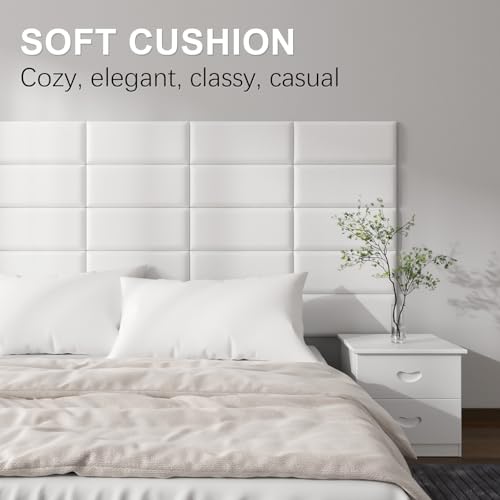 Image of Headboards Wall Panel for Twin, Self-Adhesive 3D Upholstered Panel for Bedroom /Living Room (6 Pieces 9.84 in x 23.6 in)