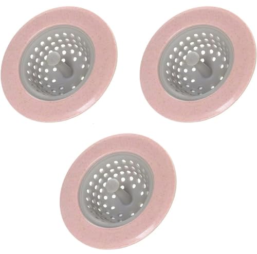 3Pcs Pink Sewer Plug Floor Drain Cover,Pumps and Plumbing Equipment,Home Kitchen Sink Sewer Round Filter Basket Floor Drain Stopper Strainer Tool