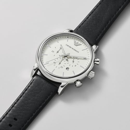 Image of Emporio Armani Men's Three Hand, Automatic or Chronograph Watch with Stainless Steel or Leather Band