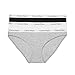 Calvin Klein Carousel Logo Cotton Stretch Bikini Panties, Multipack, Black/White/Grey Heather, Medium