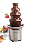 Nostalgia Electric Chocolate Fondue Fountain, 32-Ounce, 4 Tier Set, Fountain Machine for Cheese, Melting Chocolate, Liqueurs, Stainless Steel