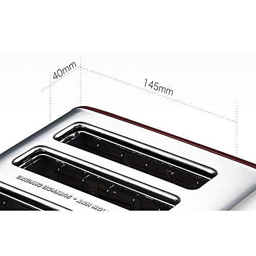 WYZQ Edelstahl Abtauung Haushalt Mini 4 Scheiben Pop Up Brot Toaster, Rot, Toaster Sets – Bild 3